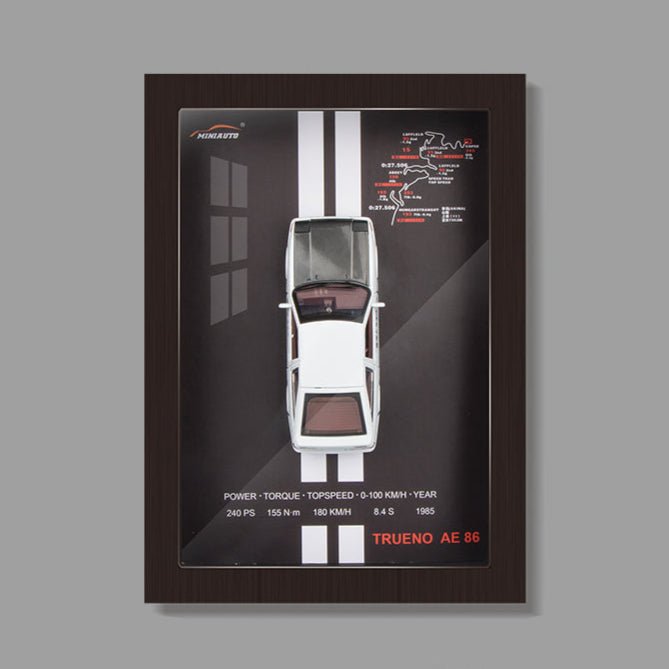 Trueno AE86 Framed 3D Model - MicroWheels